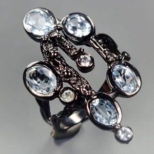 Ring Blue Topaz 925 Size 8